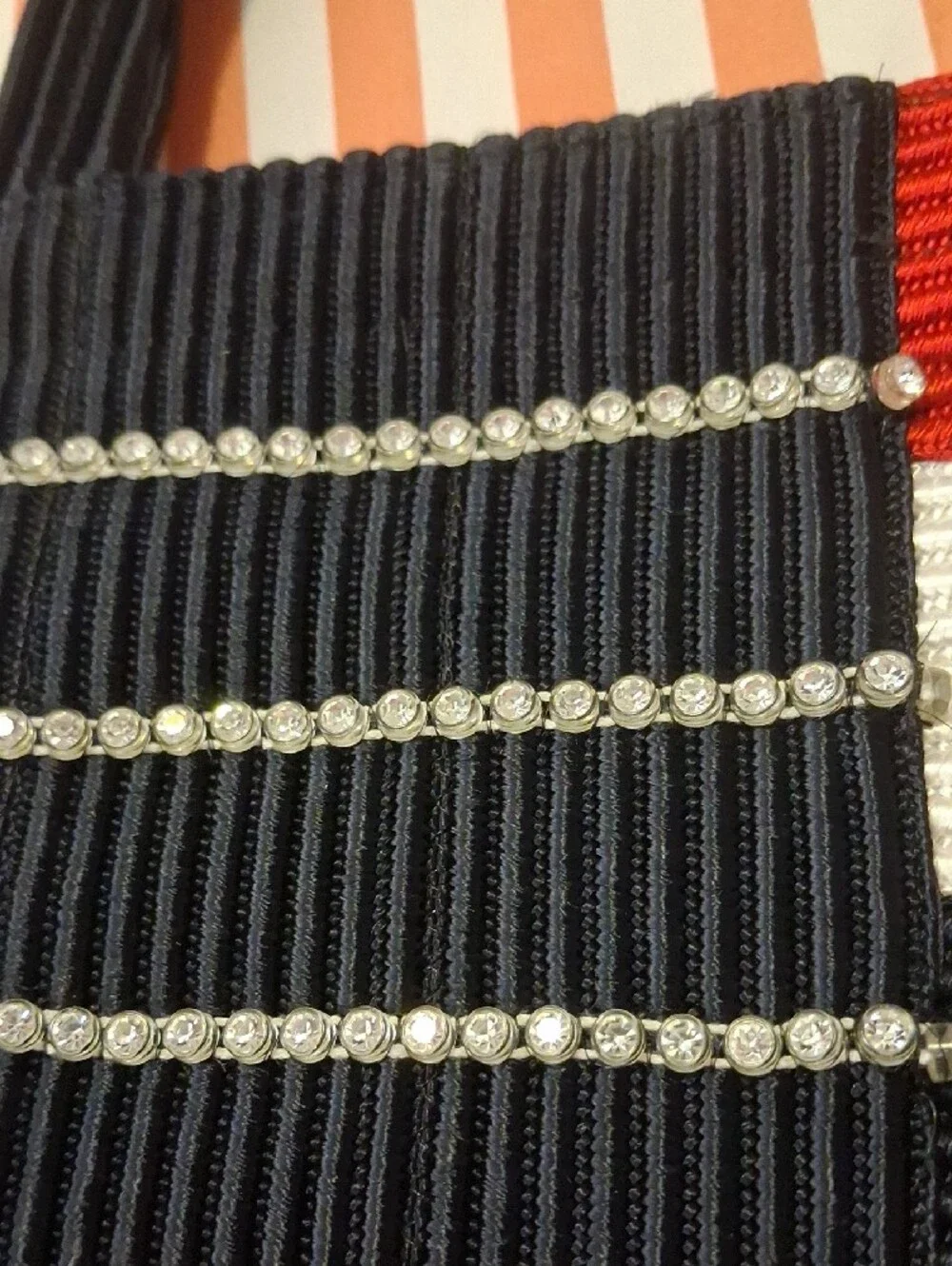 Striped Red, White & Navy Women's Mini Tote Bag.  '